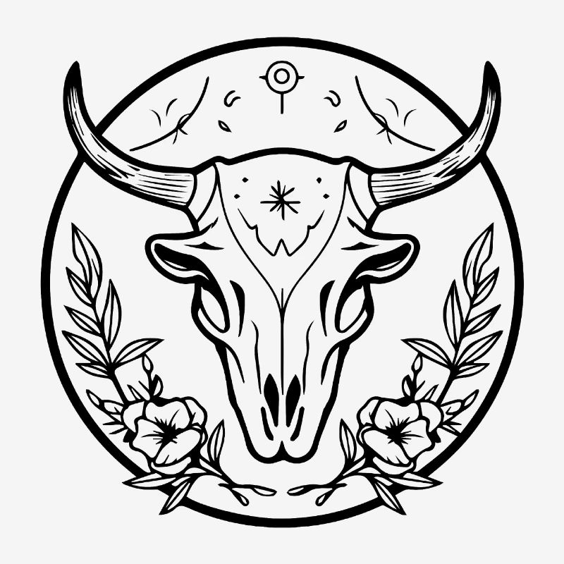 Kuh Schädel Boho