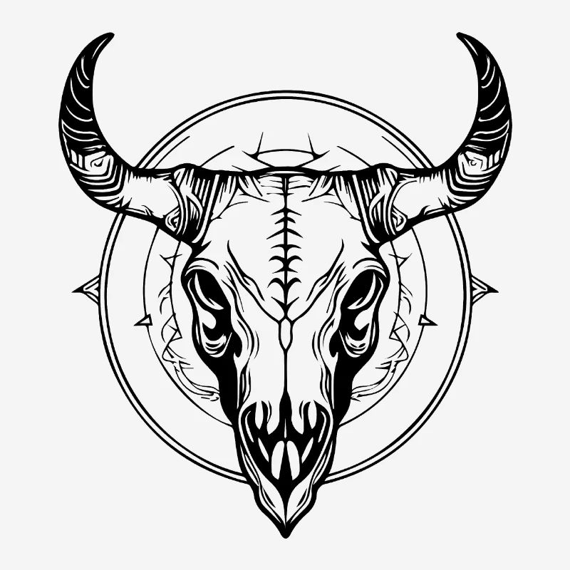 Crâne de vache Boho