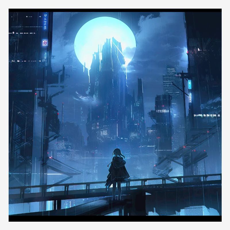 Shadowed Serenity: Anime-Silhouette eines Mädchens