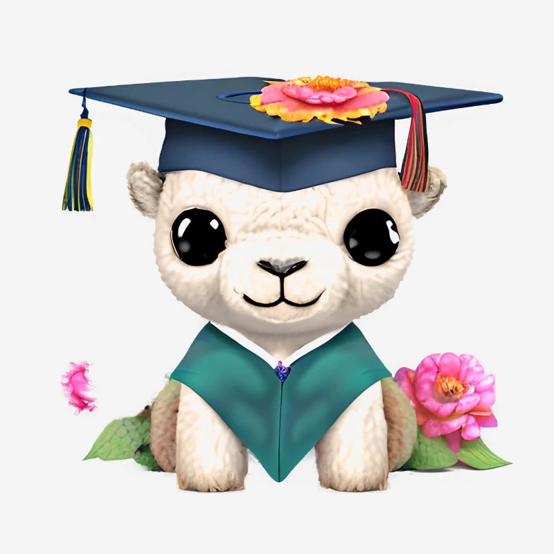 Bachelor Absolvent Schulabschluss Alpaka Studium