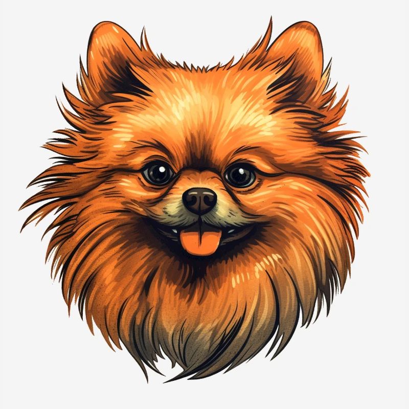 Pomeranian Miniature Spitz Drawing