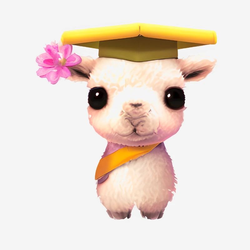 Bachelor Absolvent Alpaka Studium Schulabschluss