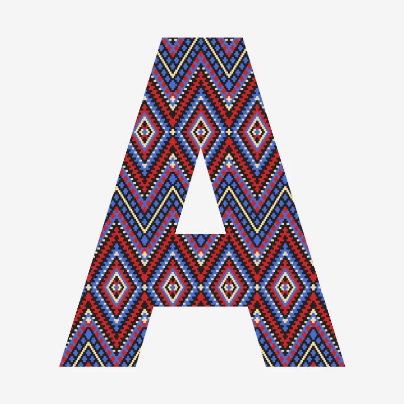 Monogramm Buchstabe A - boho buntes Design