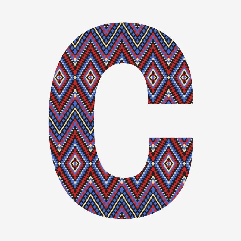 Monogram Letter C- geometric pattern