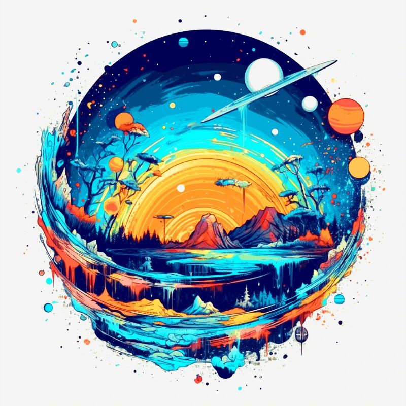 A colorful distant world in the universe