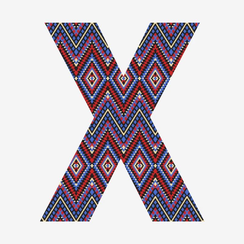 Monogram Letter X- geometric pattern