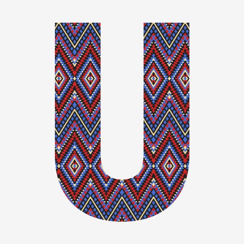Monogram Letter U- geometric pattern