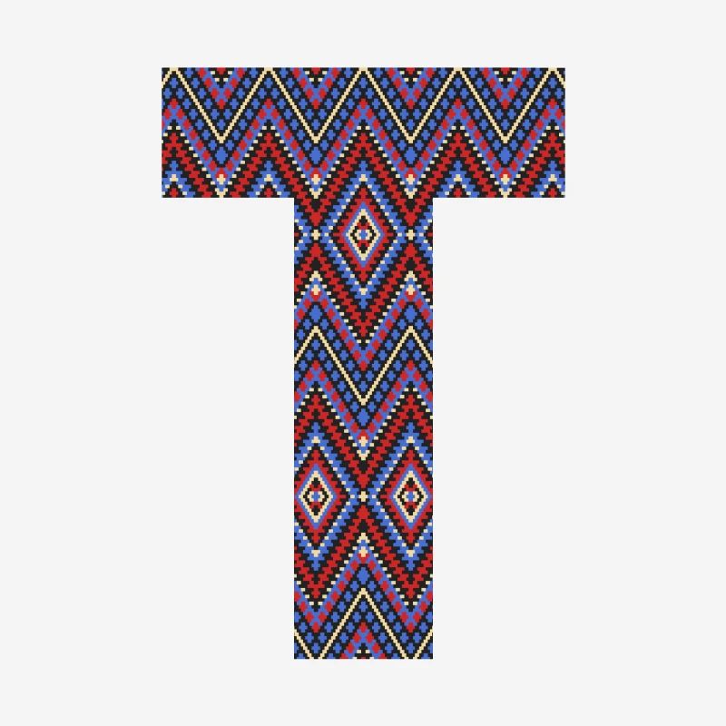Monogram Letter T- geometric pattern