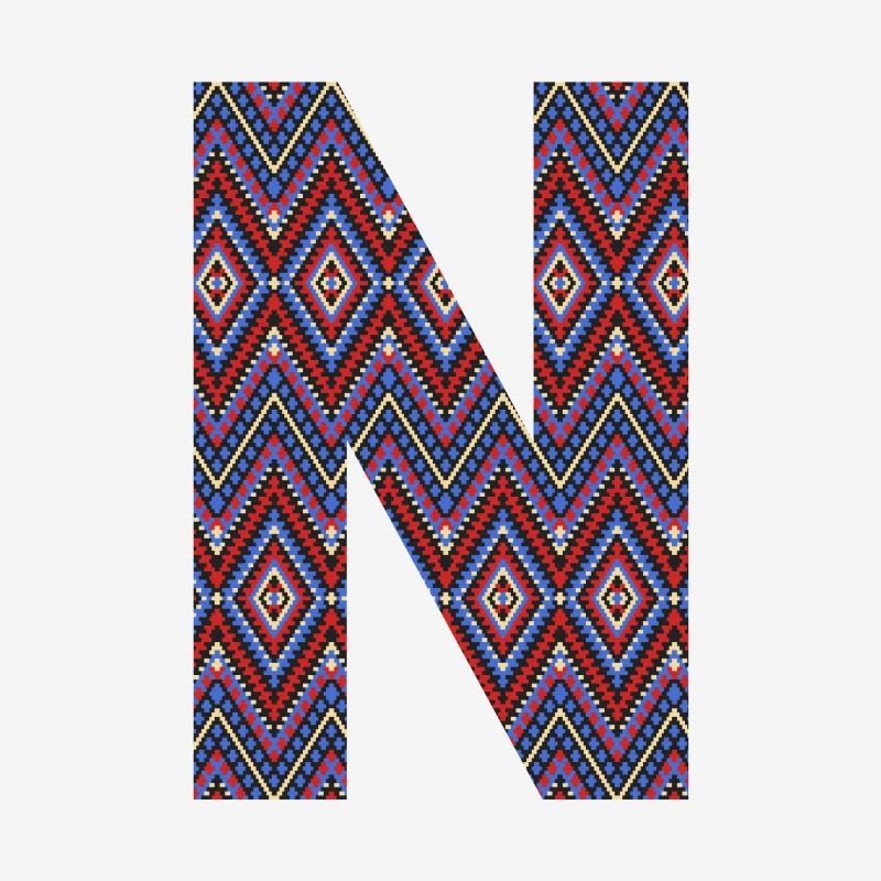 Monogram Letter N- geometric pattern