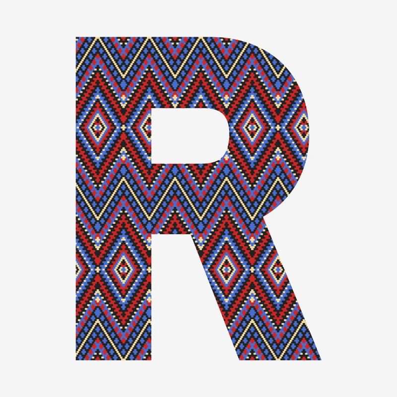 Monogram Letter R- geometric pattern