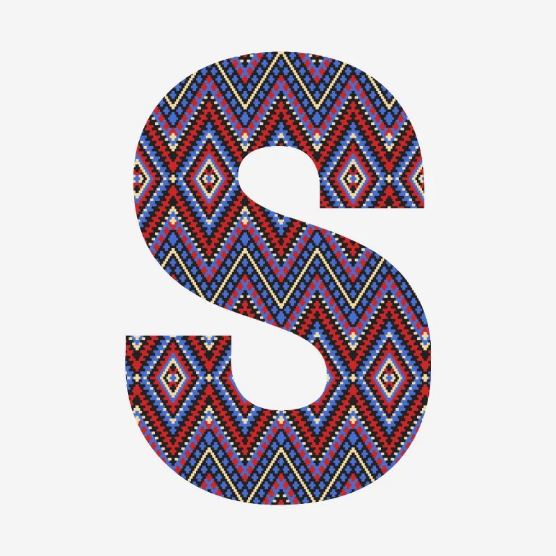 Monogram Letter S- geometric pattern
