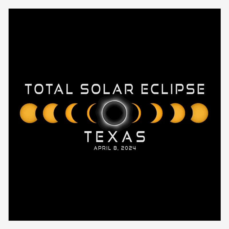 Texas 2024 Eclipse Cool Souvenir 8 avril