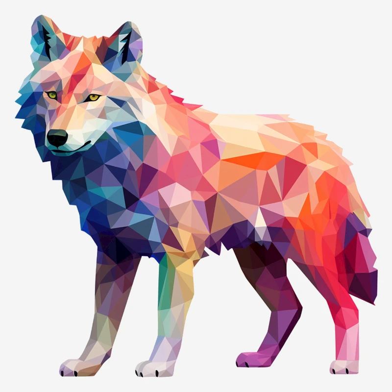 Wolf Geometric Drawing
