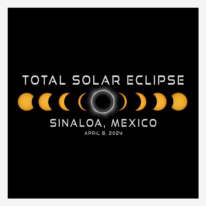 Sinaloa Mexiko 2024 Eclipse Cool Souvenir 8. April