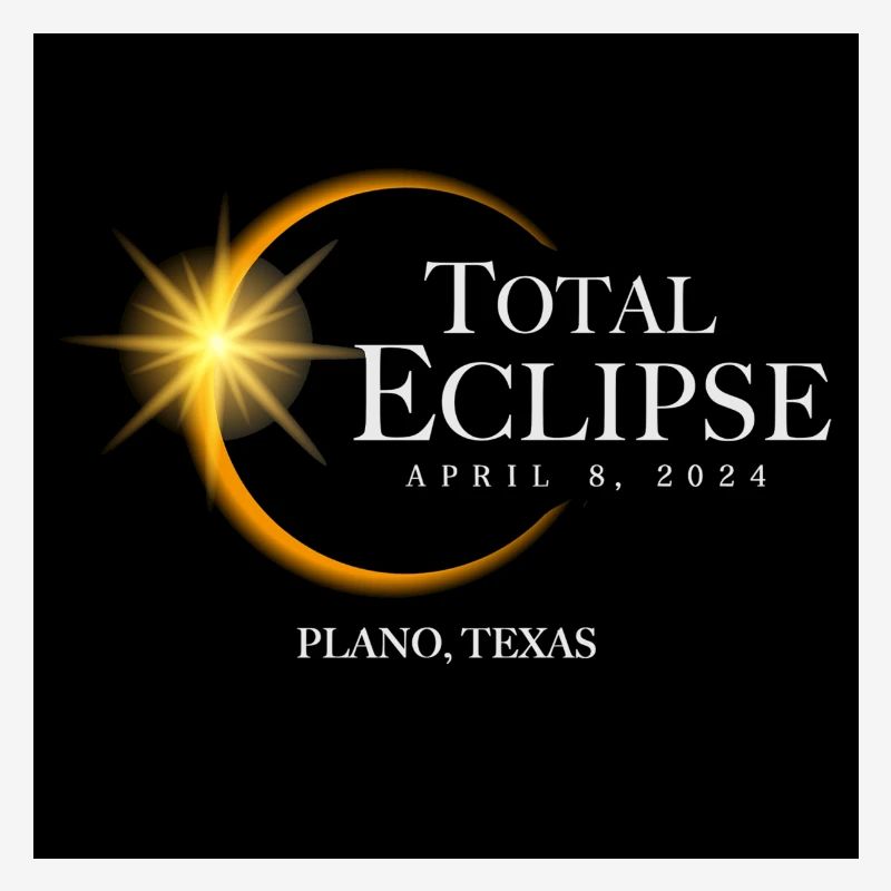 Plano Texas Eclipse 2024 Souvenir 8 avril Memento