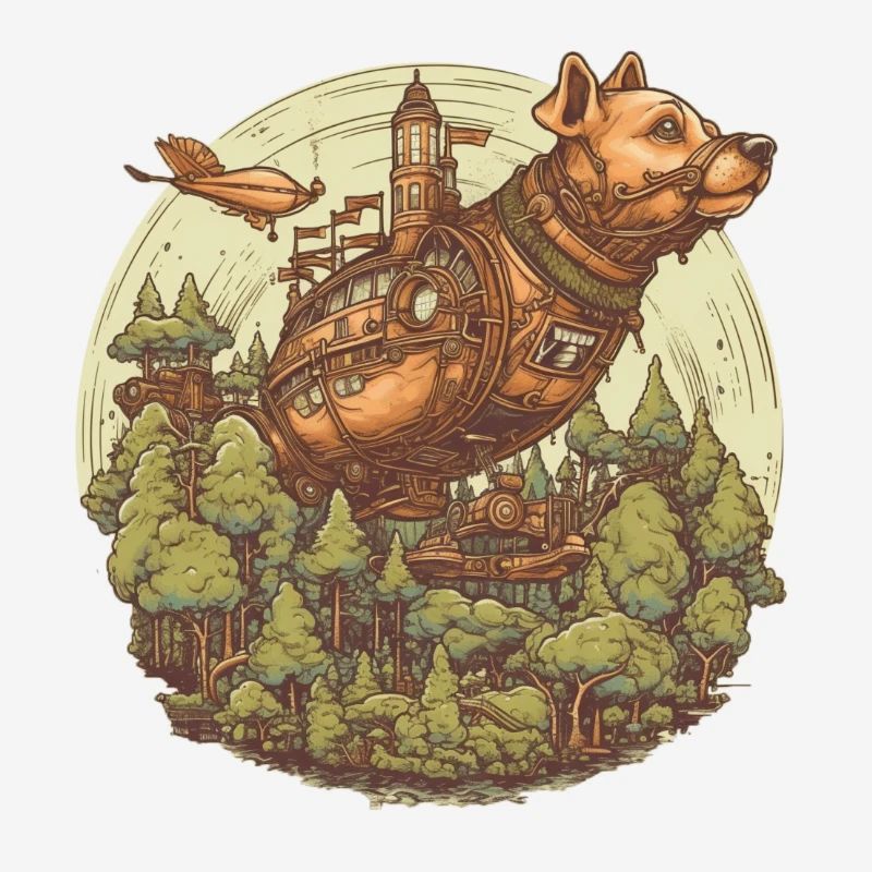 Chien dirigeable Steampunk