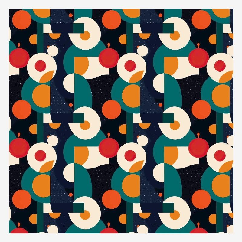 Abstract Seamless Pattern Shapes Lines Modern Art