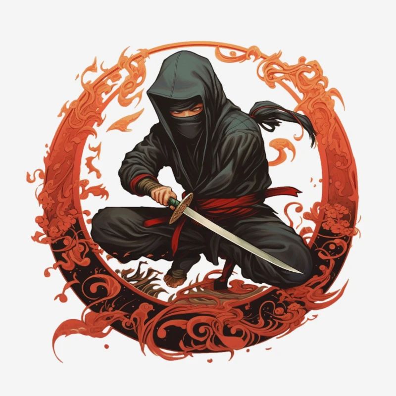 Ninja with samurai sword