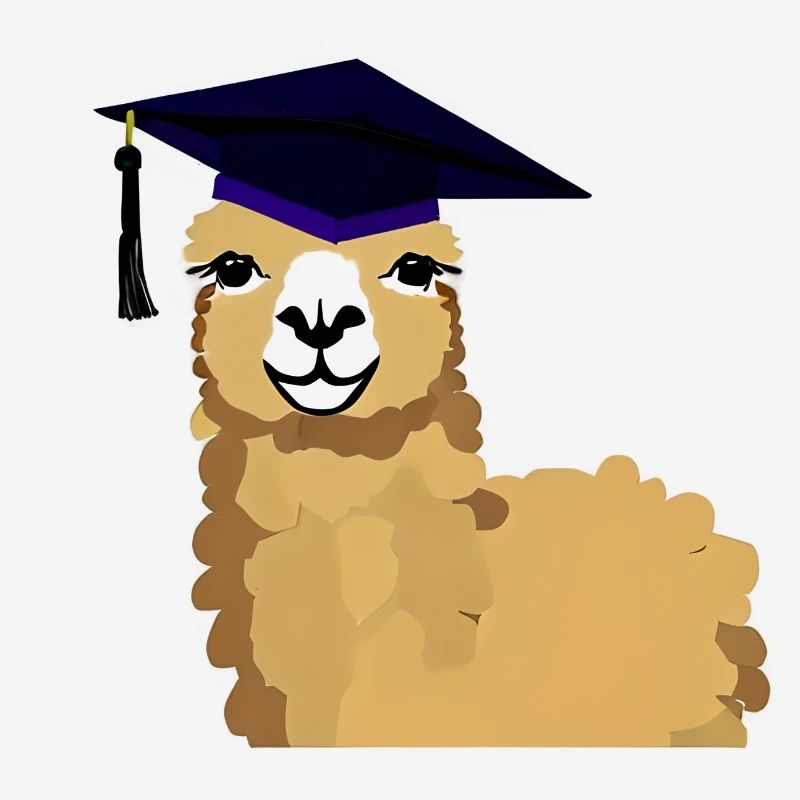 Bachelor Absolvent Schulabschluss Alpaka Studium