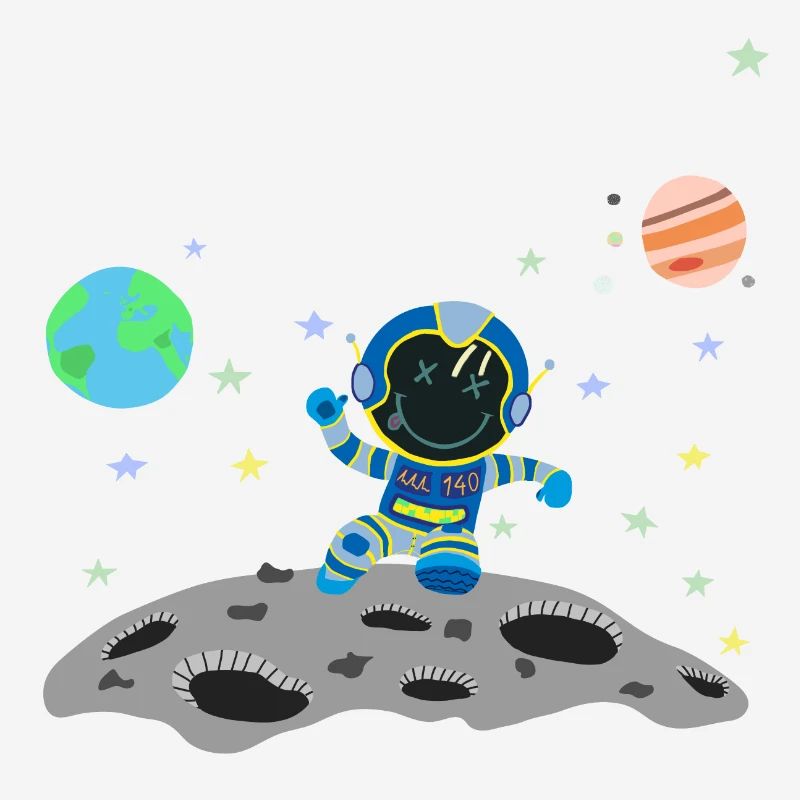 astronaute bleu bleu