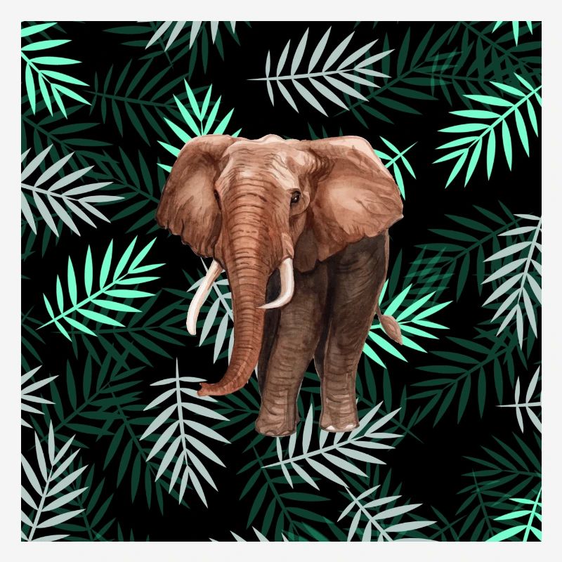 Palmen-Muster, Elefant Palm Pattern, Elephant
