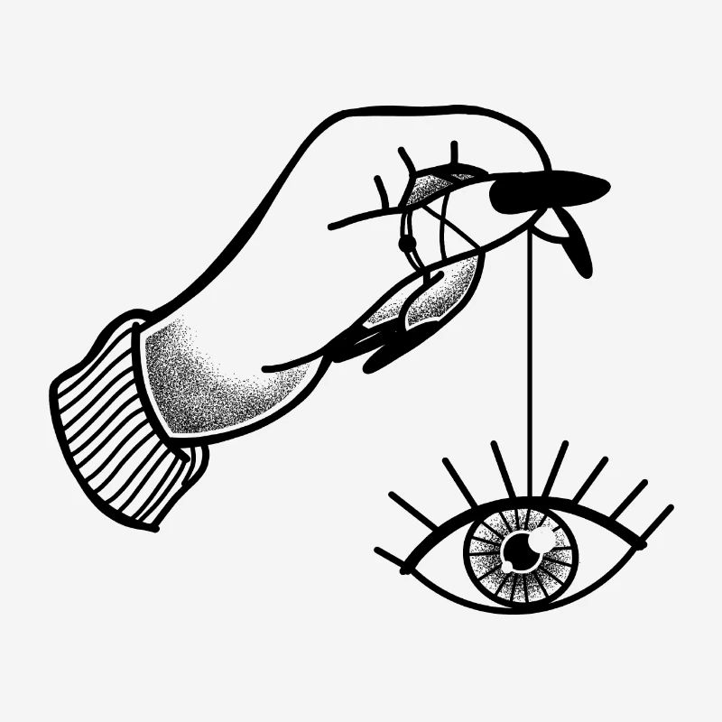 Tat style Witchcore Hand Holding Eye String