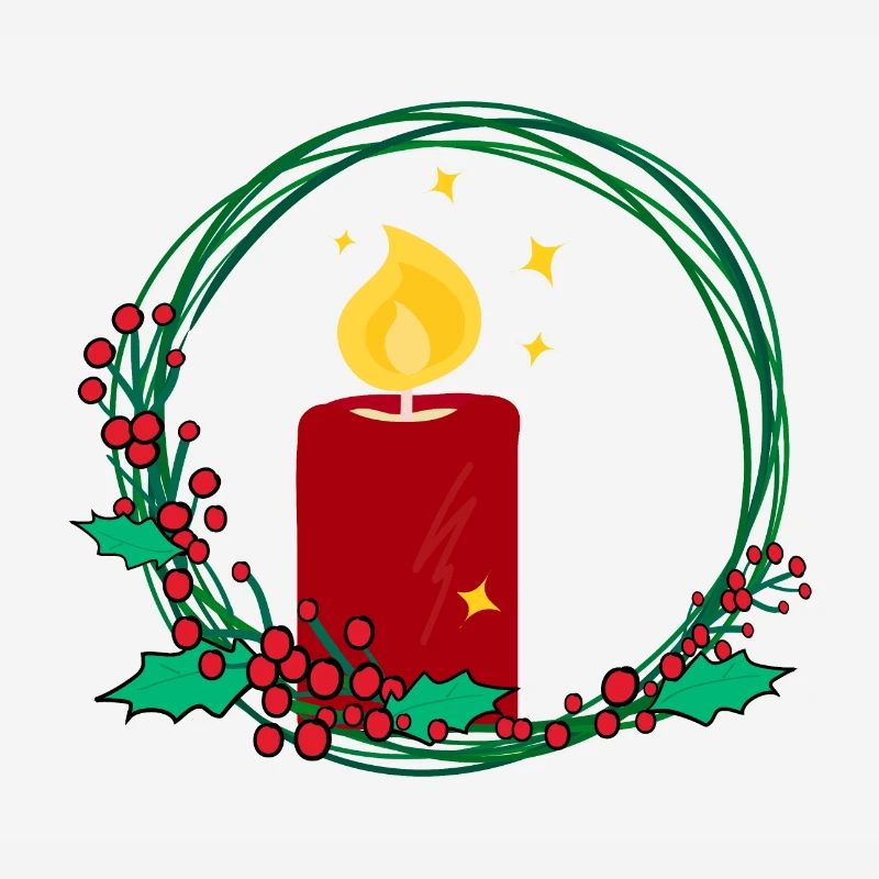 Weihnachtskranz mit Kerze