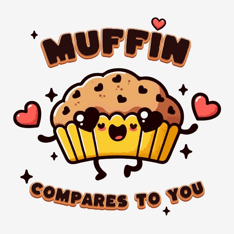 Conception de jeu de mots mignon muffin