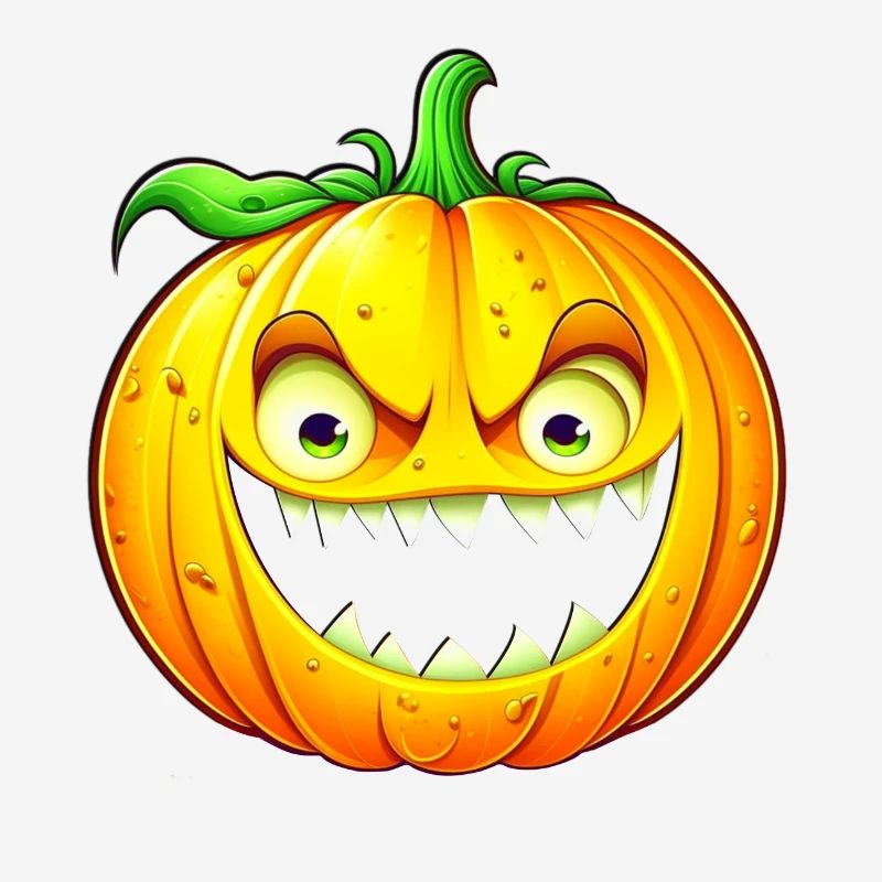 halloween, scary pumpkin with sharp teeth