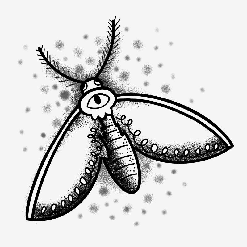 Witchcore moth with all seeing eye