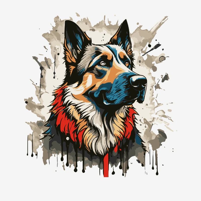 German Shepherd Graffiti