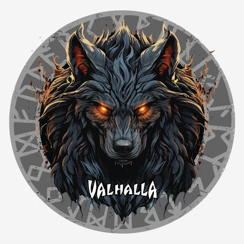 Viking Wolf with Vegvisir Compass Vikings