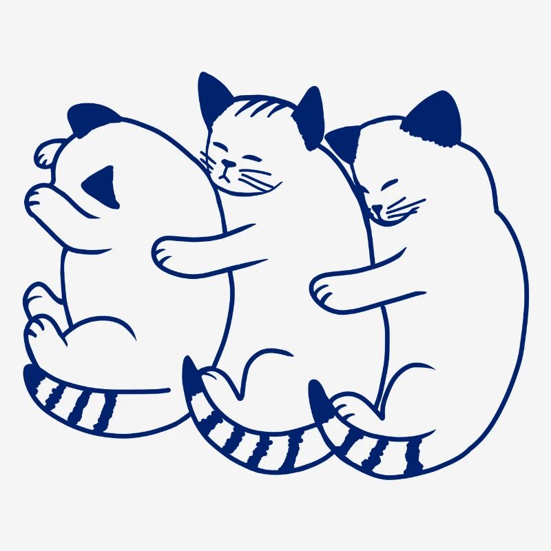 Trois chatons bleu