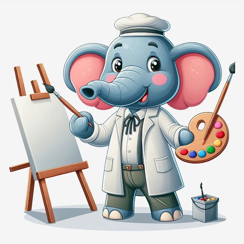 Artiste éléphant mignon