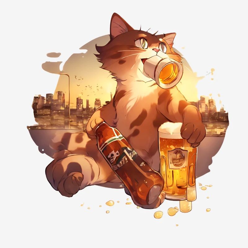 Paws & Pints: Katze mit Bier-Tee