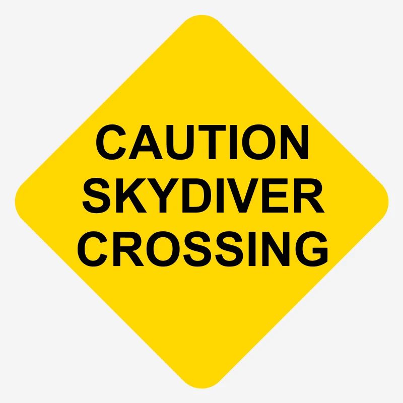 Shield Caution Skydiver Crossing