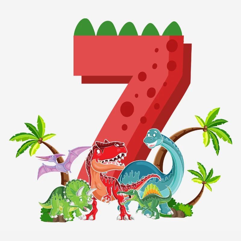 7 Jahre Geburtstag Dinosaurier Dino Ich bin 7