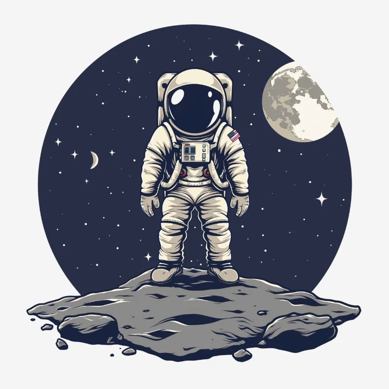 Fond de lune d’astéroïde frontal d’astronaute