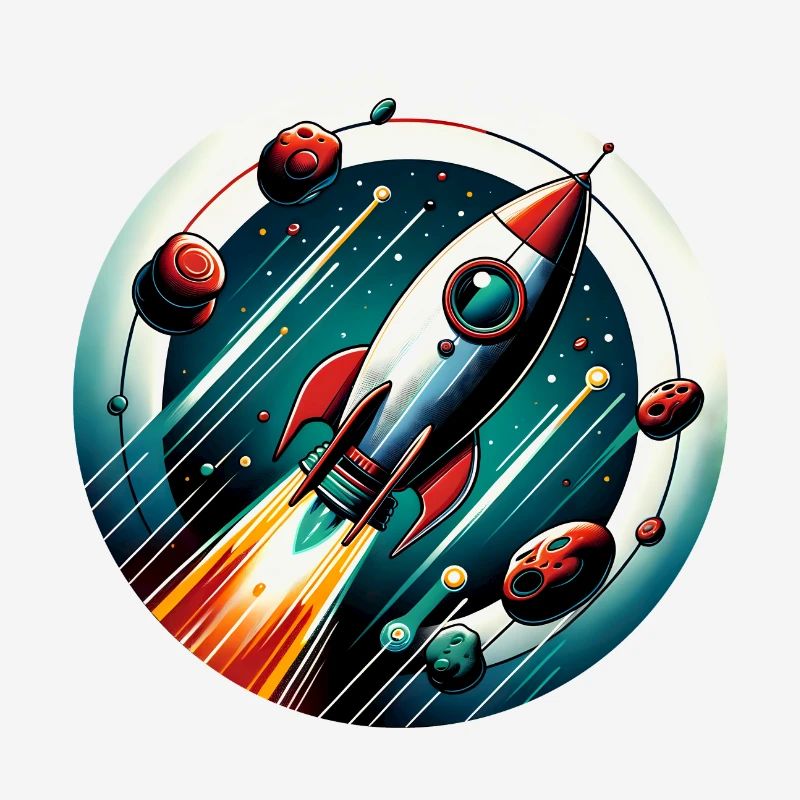 Retro Rocket and Planets