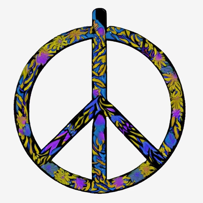 Abstract Harmony: Yellow-Blue Peace Rush