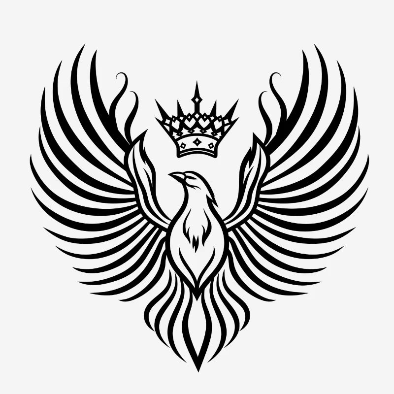 Phoenix with Floating Crown