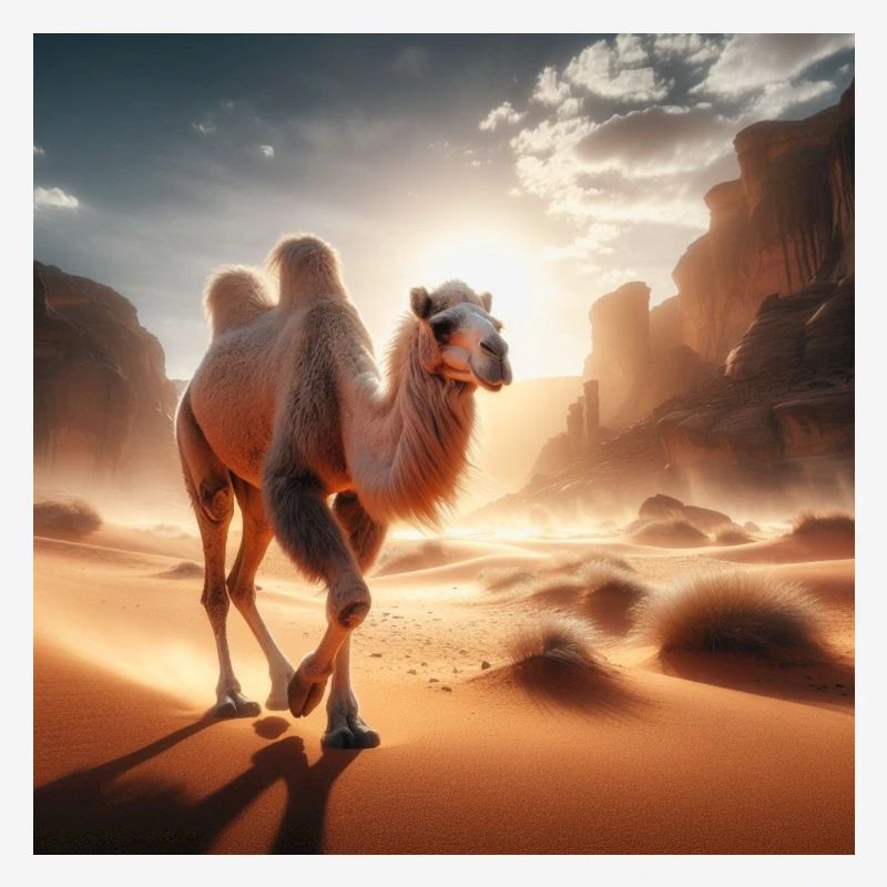 echtes Kamel in der Wüste A4