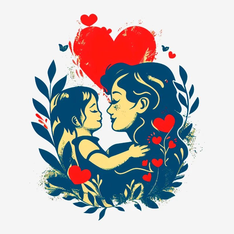 Mutter und Kind im Angesicht