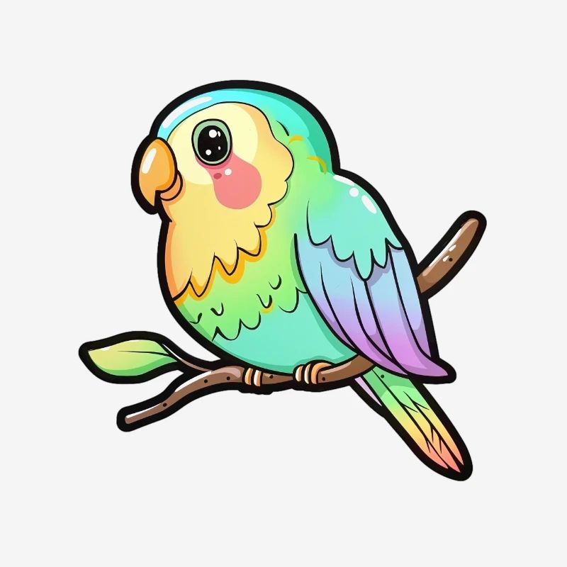 Perruche colorée dans le style aquarelle