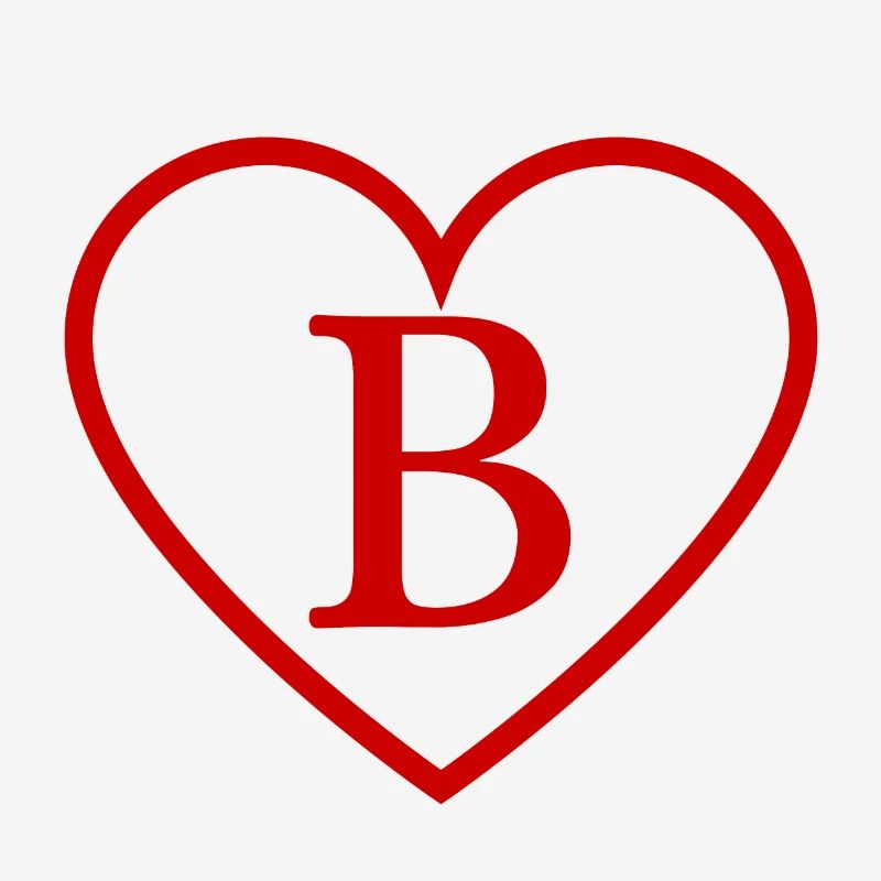 Buchstabe b rotes Herz