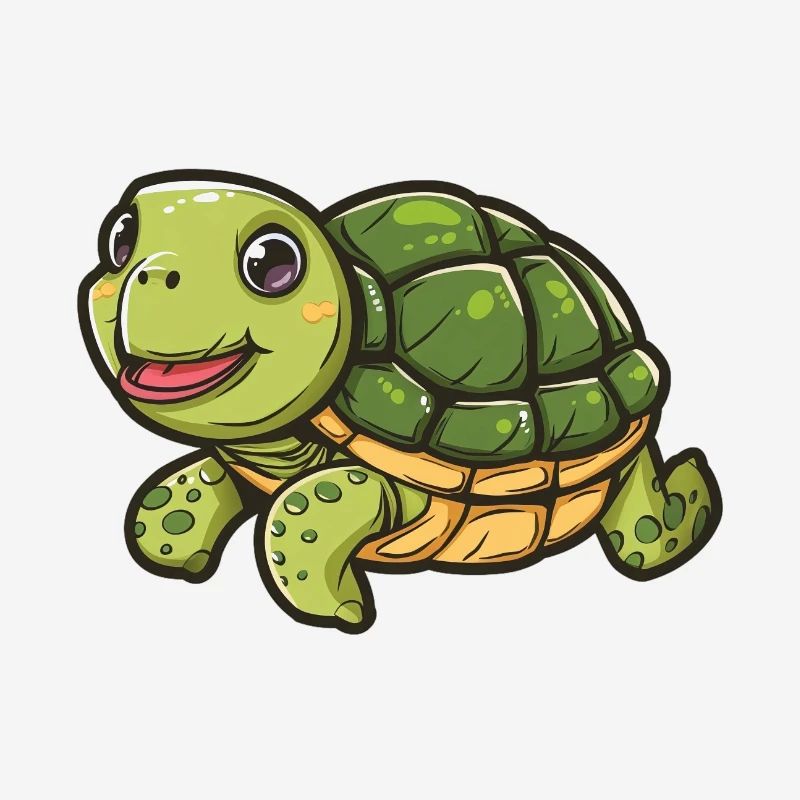 Smiling Turtle In Pastel Colors