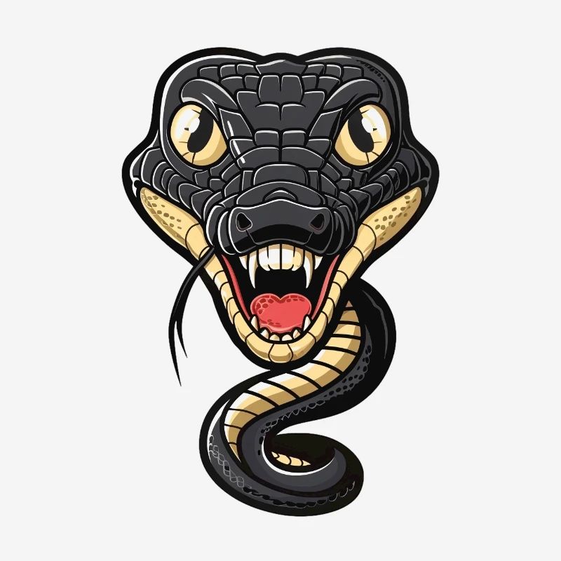 Serpent élégant avec gueule ouverte