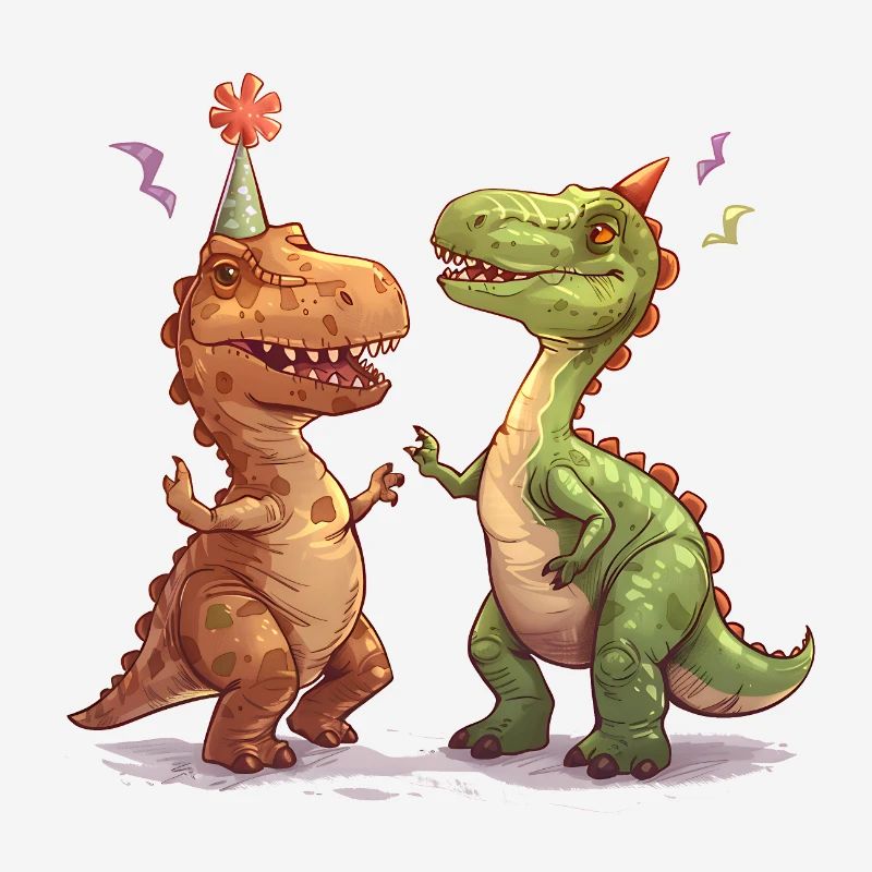 Two Dancing Dinosaurs