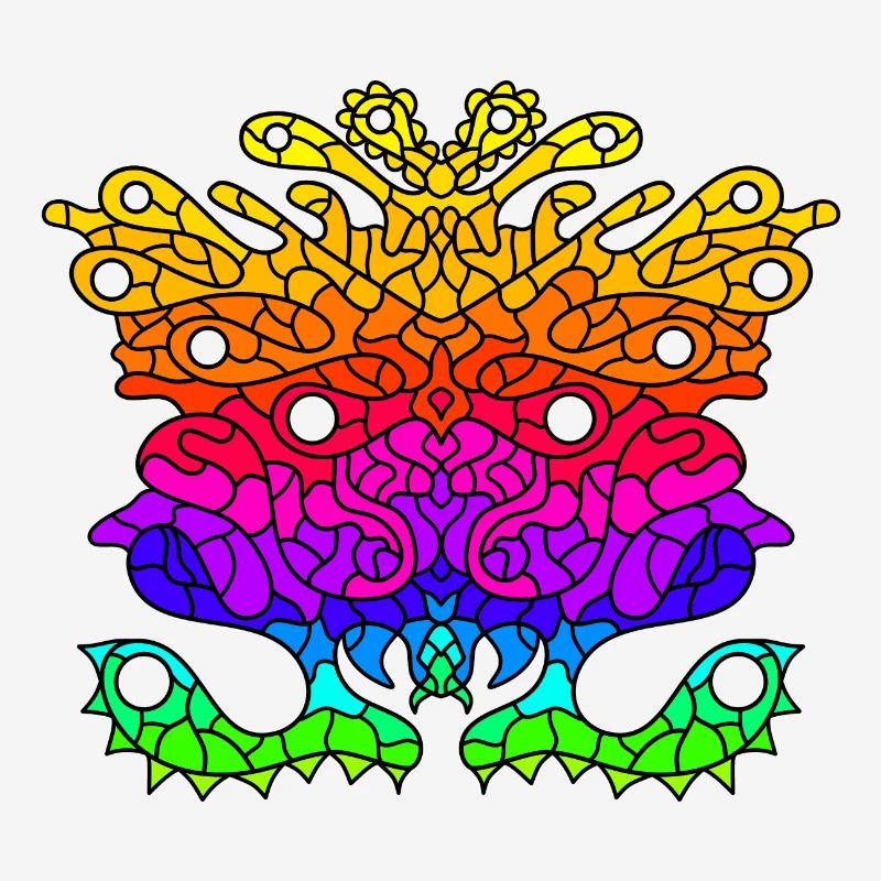 Abstract Rainbow Alien Creature