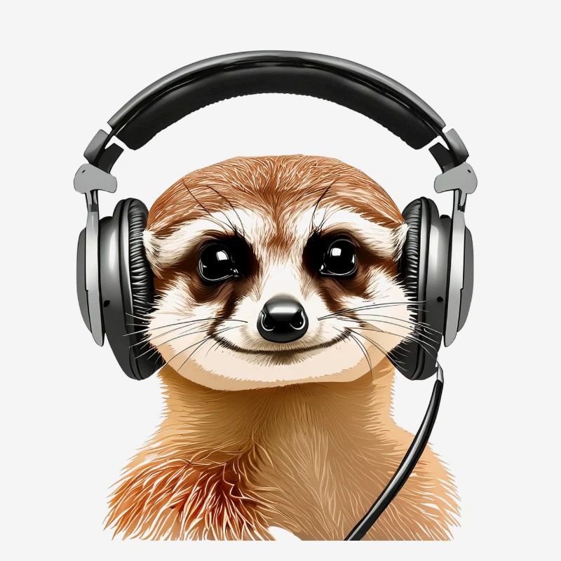 Erdmännchen mit Headset (realistisch)